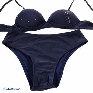 Brazilian Size Small Dark Blue Bikini Set. New With Tags